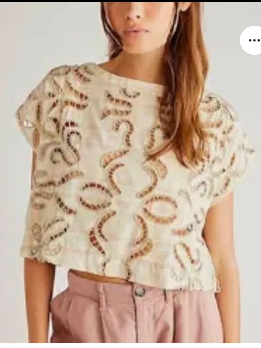 NWT - We The Free Embroidered Cut Out Top - Sz L